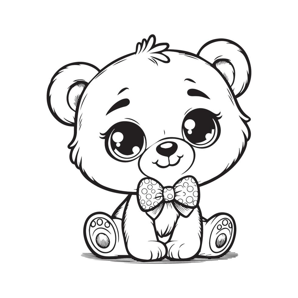 cute bear vector illustration image for coloring