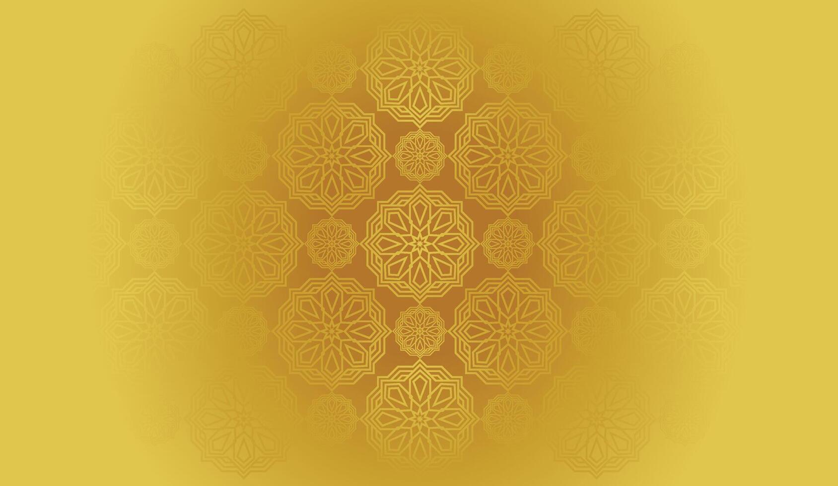 vector gradient gold colours background with a pattern of mandala arabic calligraphy geometric islamic ornament decor frame eid ramadan