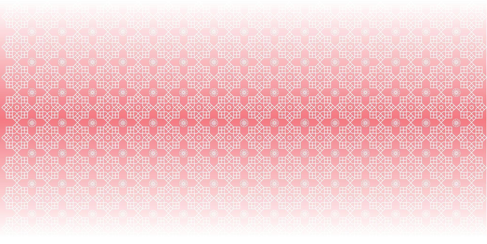 vector gradient red maroon and white colours background with a pattern of cube circles and cube stars arabic islamic ornament decor frame eid ramadan