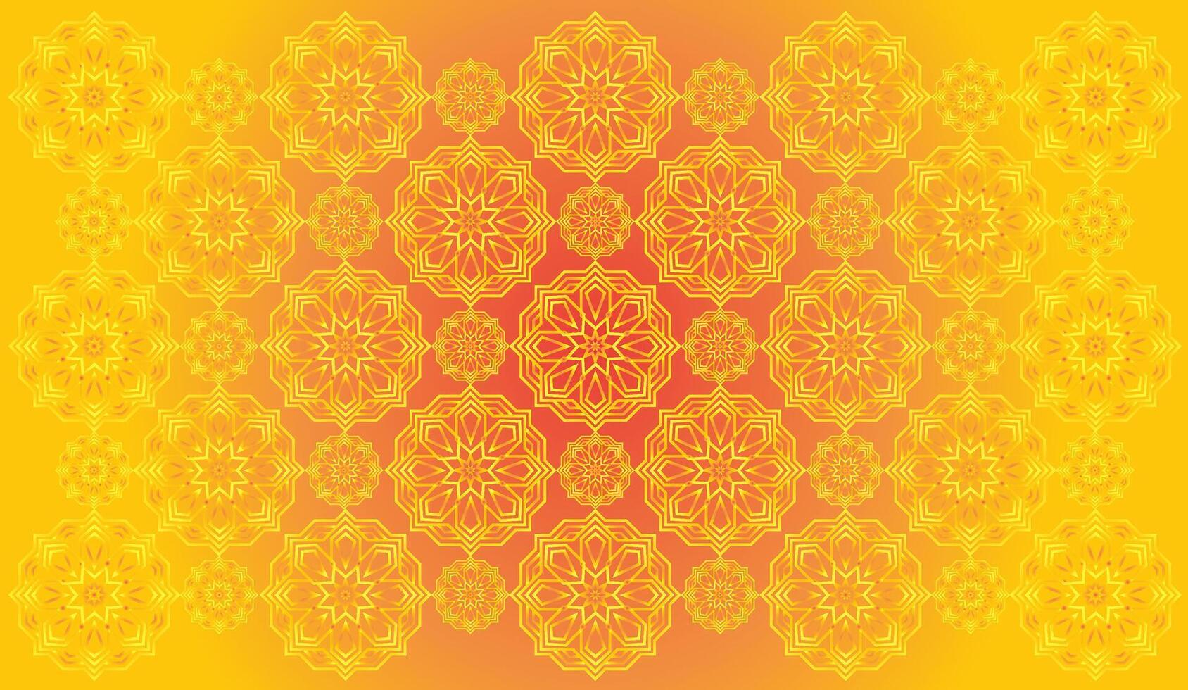 vector gradient light sun gold colours background with a pattern of mandala arabic calligraphy geometric islamic ornament decor frame eid ramadan