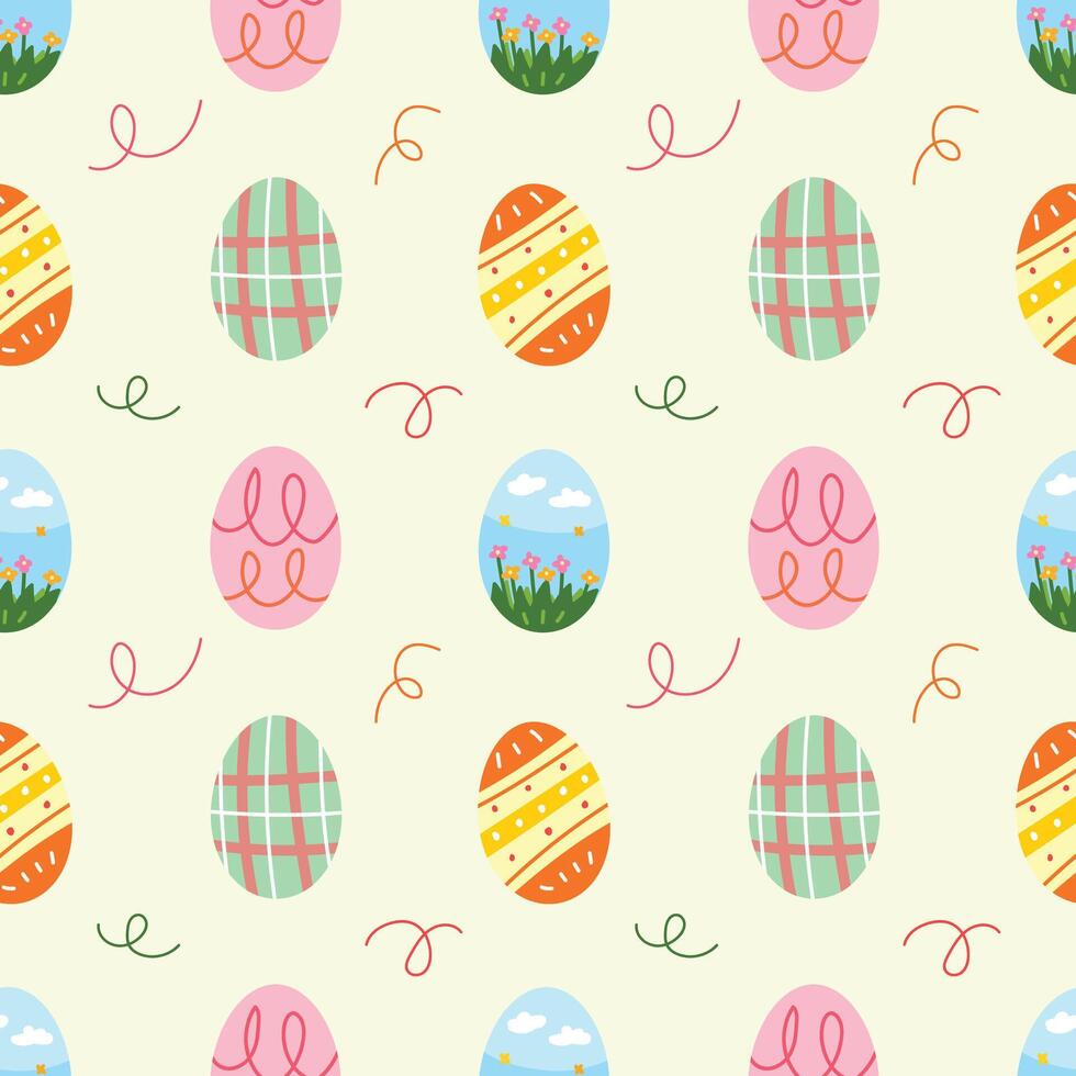 Pascua de Resurrección huevos con diferente textura sin costura modelo antecedentes para envase y fondo de pantalla vector