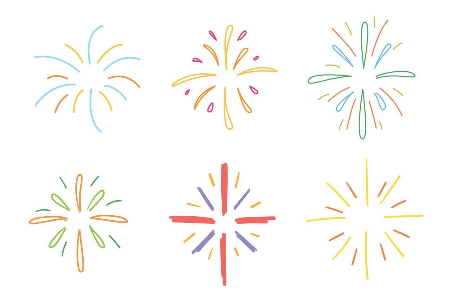 Firework hand drawn doodle for celebration, element and illustration vector