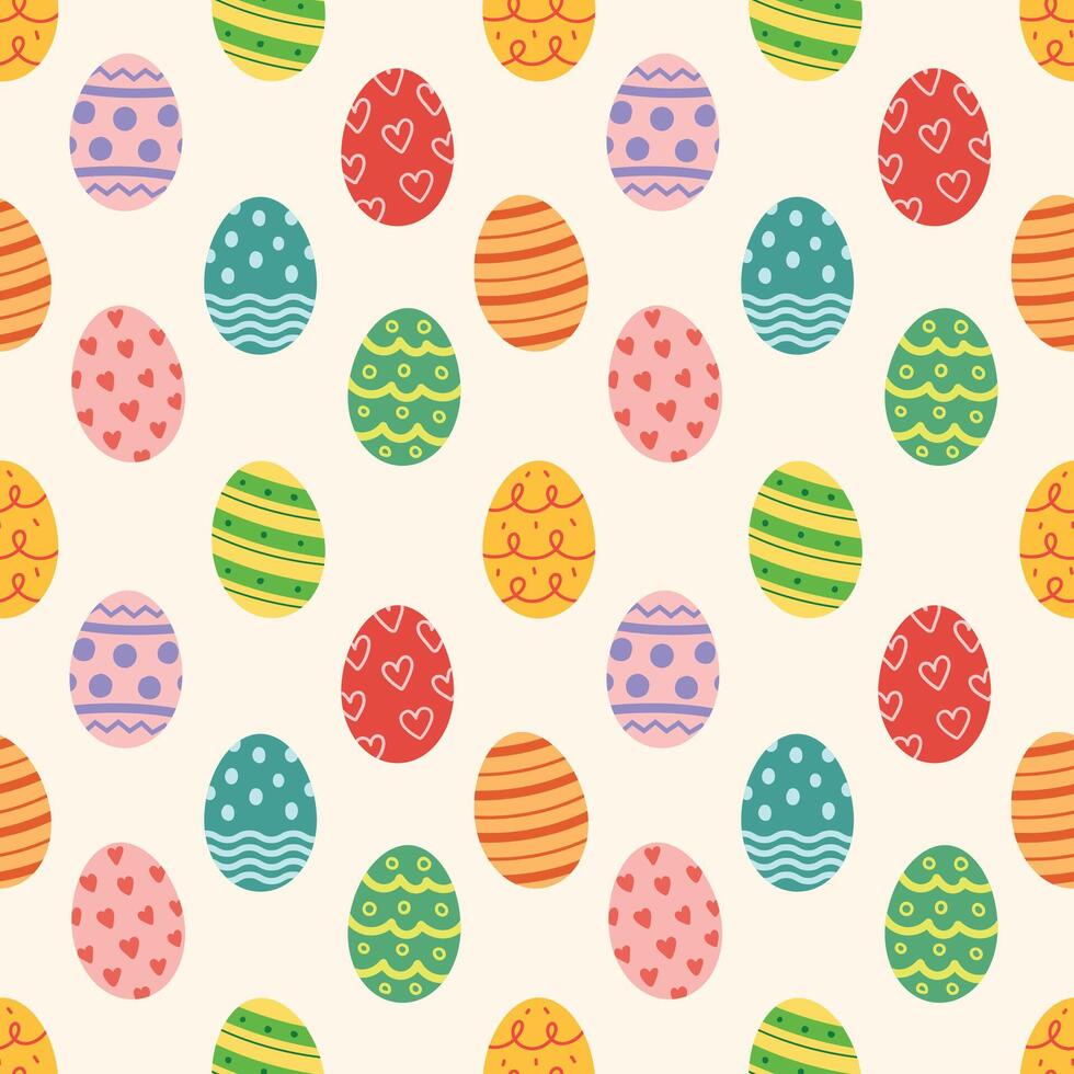 Easter eggs with different texture seamless pattern background for wrapping and wallpaper vector