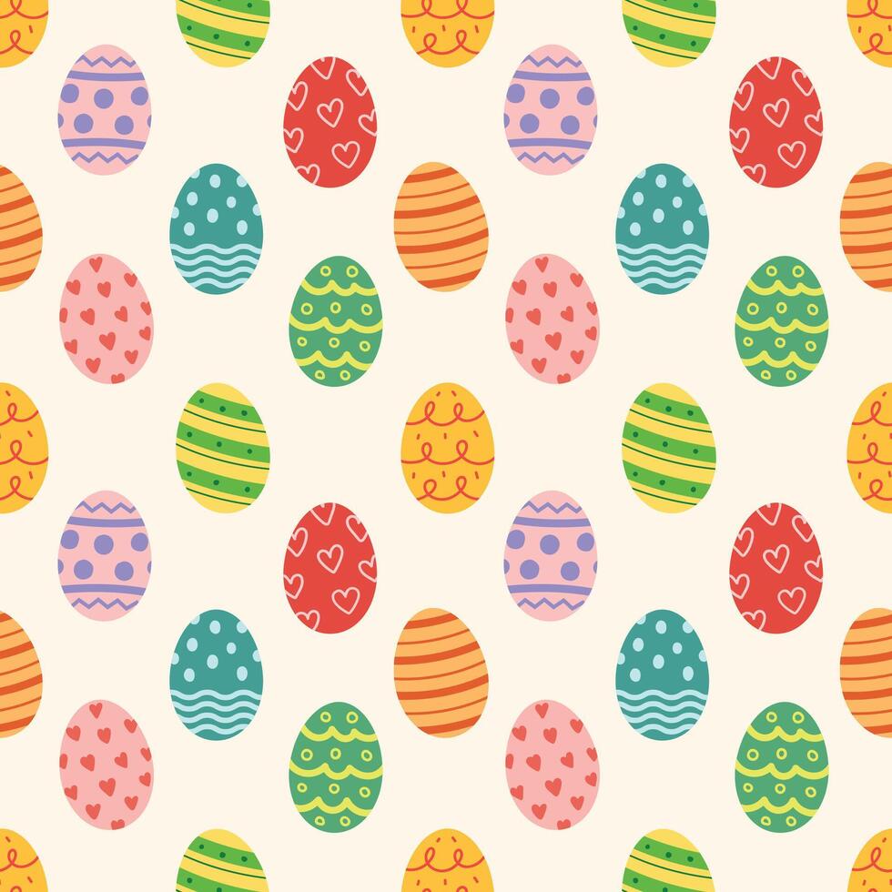 Pascua de Resurrección huevos con diferente textura sin costura modelo antecedentes para envase y fondo de pantalla vector