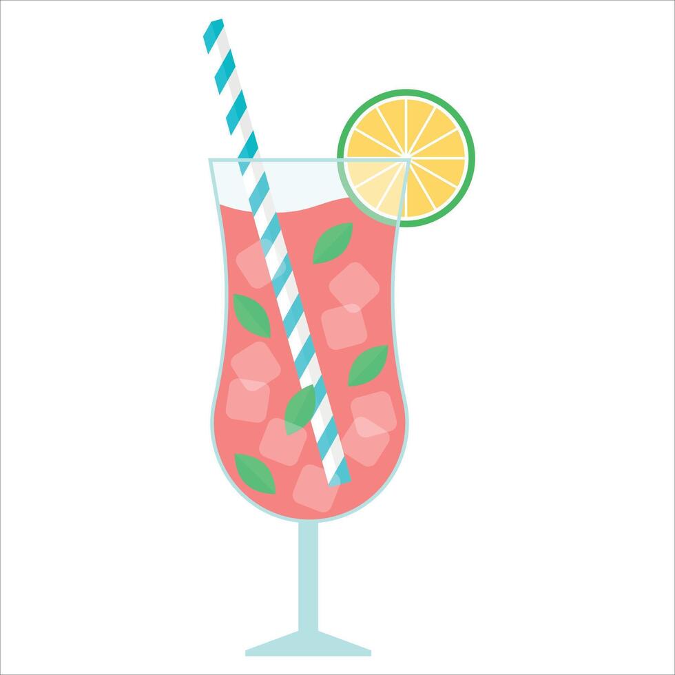 vaso de limonada verano beber. refrescante bebida vector