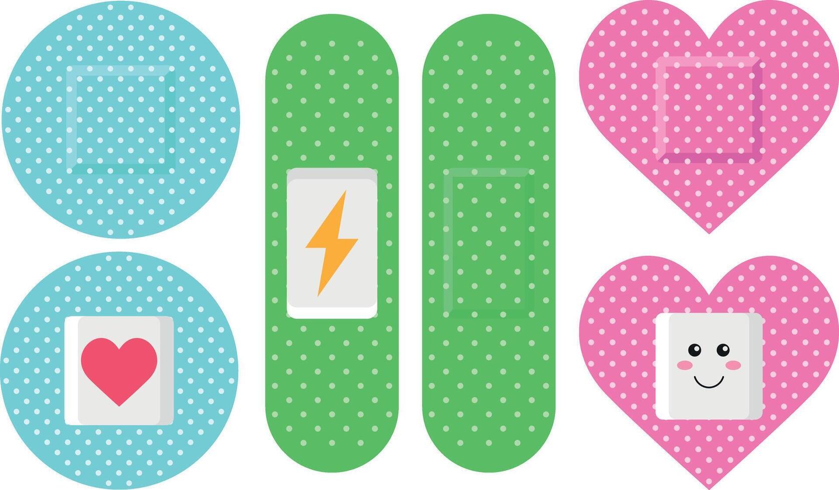 Bandage band aid Vector set