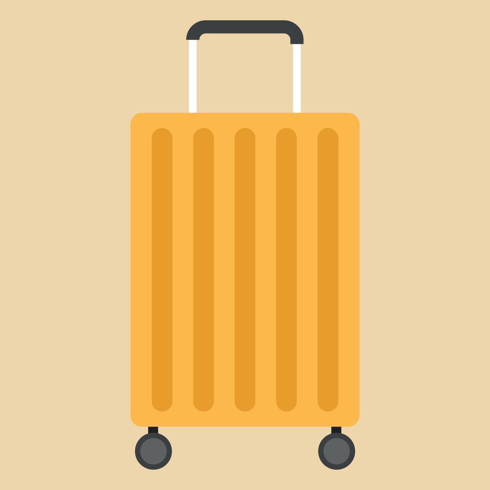 Travel plastic suitcase with wheels on background vector
