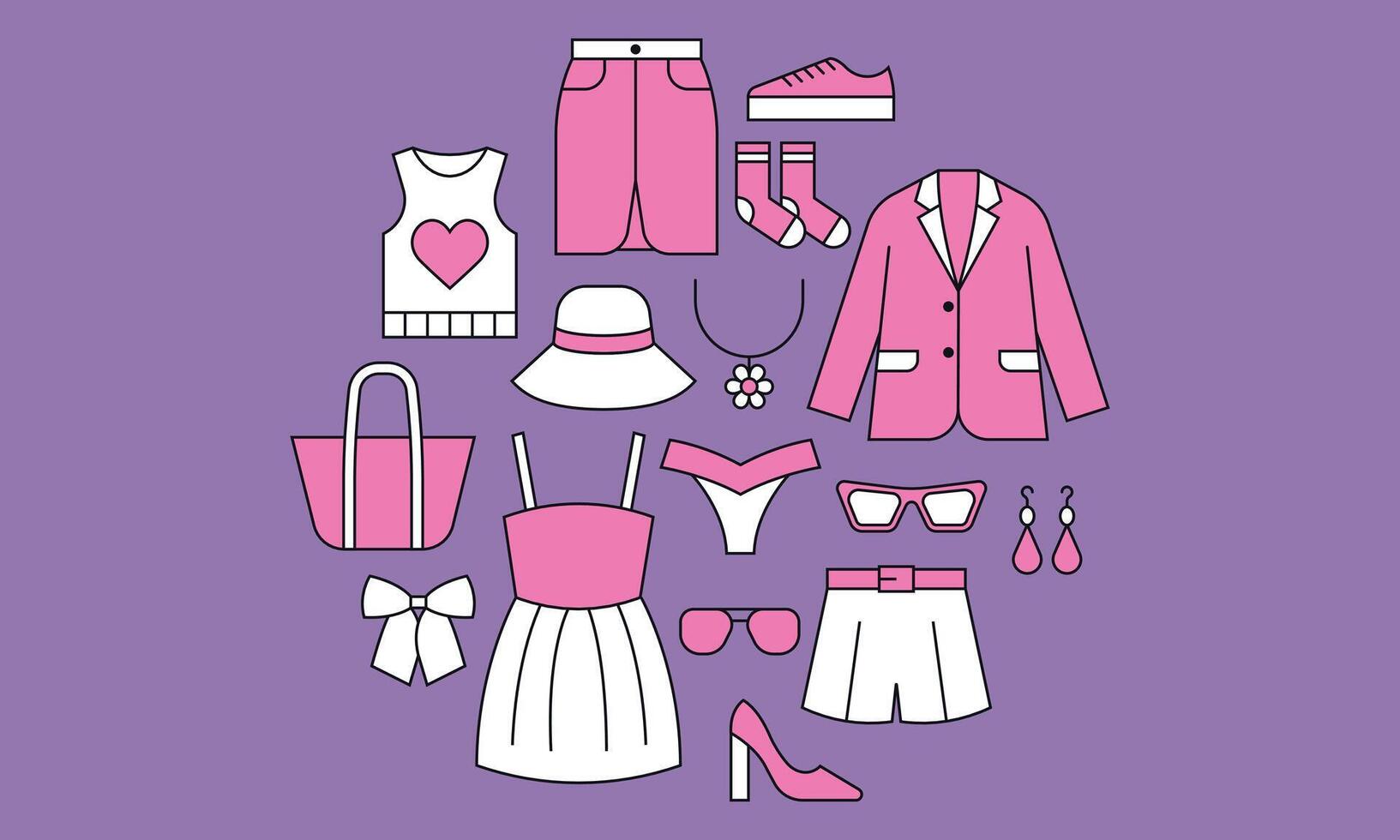 Clothes icon on pink color vector flat