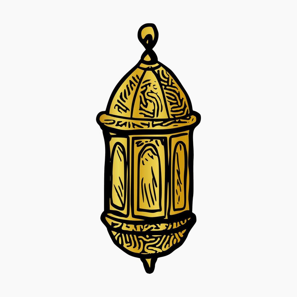 Ramadan Golden Lantern. Vector Illustration