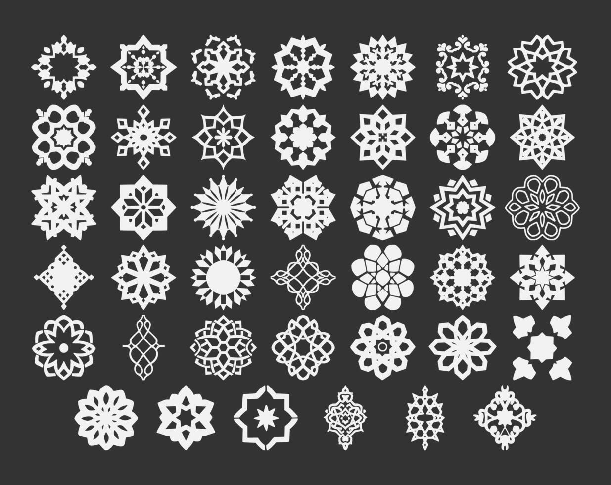 Collection of Islamic Geometric collections. Abstract mandalas. Ethnic decorative elements. vector