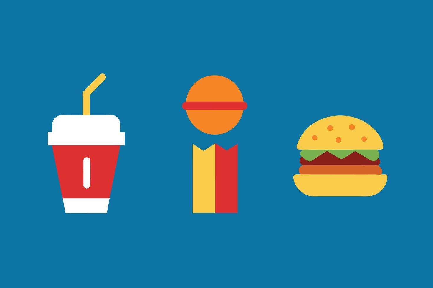 Fast food Icon Design Set vector