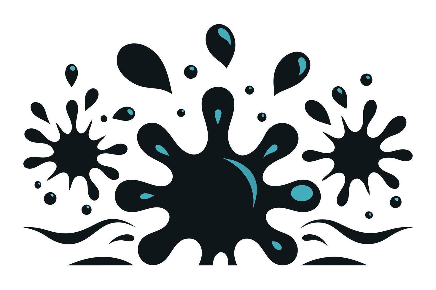 Set of Splash water vector set icon. Fresh droplet isolated black set icon. Vector illustration splash water on white background