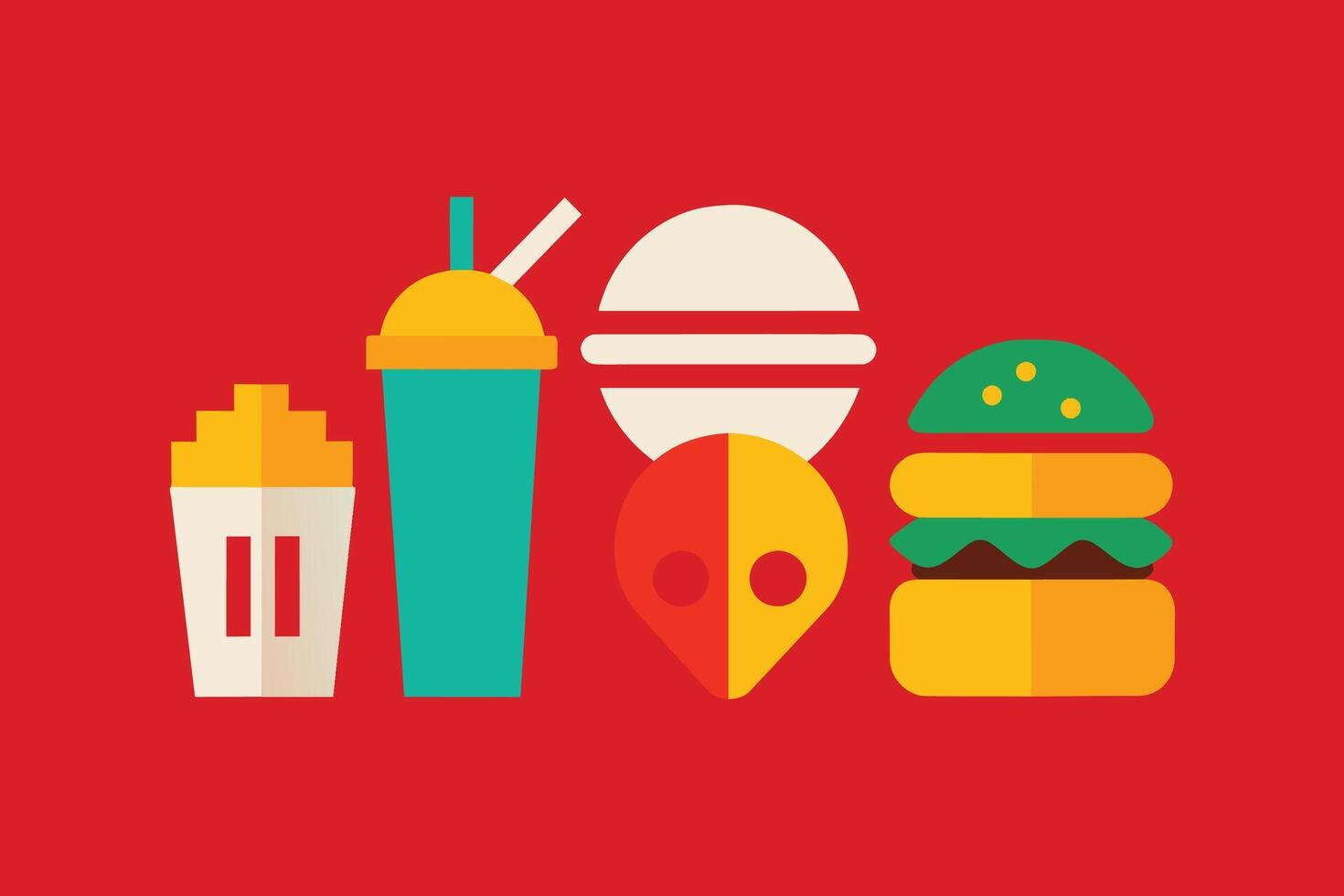 Fast food Icon Design Set vector