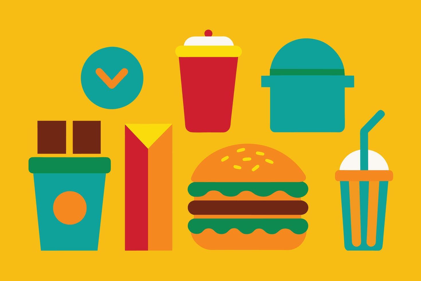 Fast food Icon Design Set vector