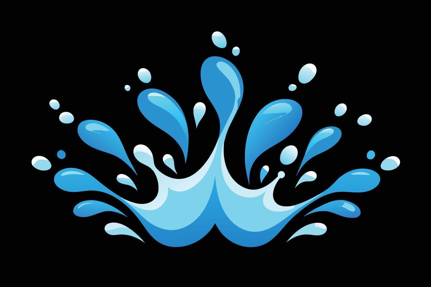Set of Splash water vector set icon. Fresh droplet isolated black set icon. Vector illustration splash water on white background