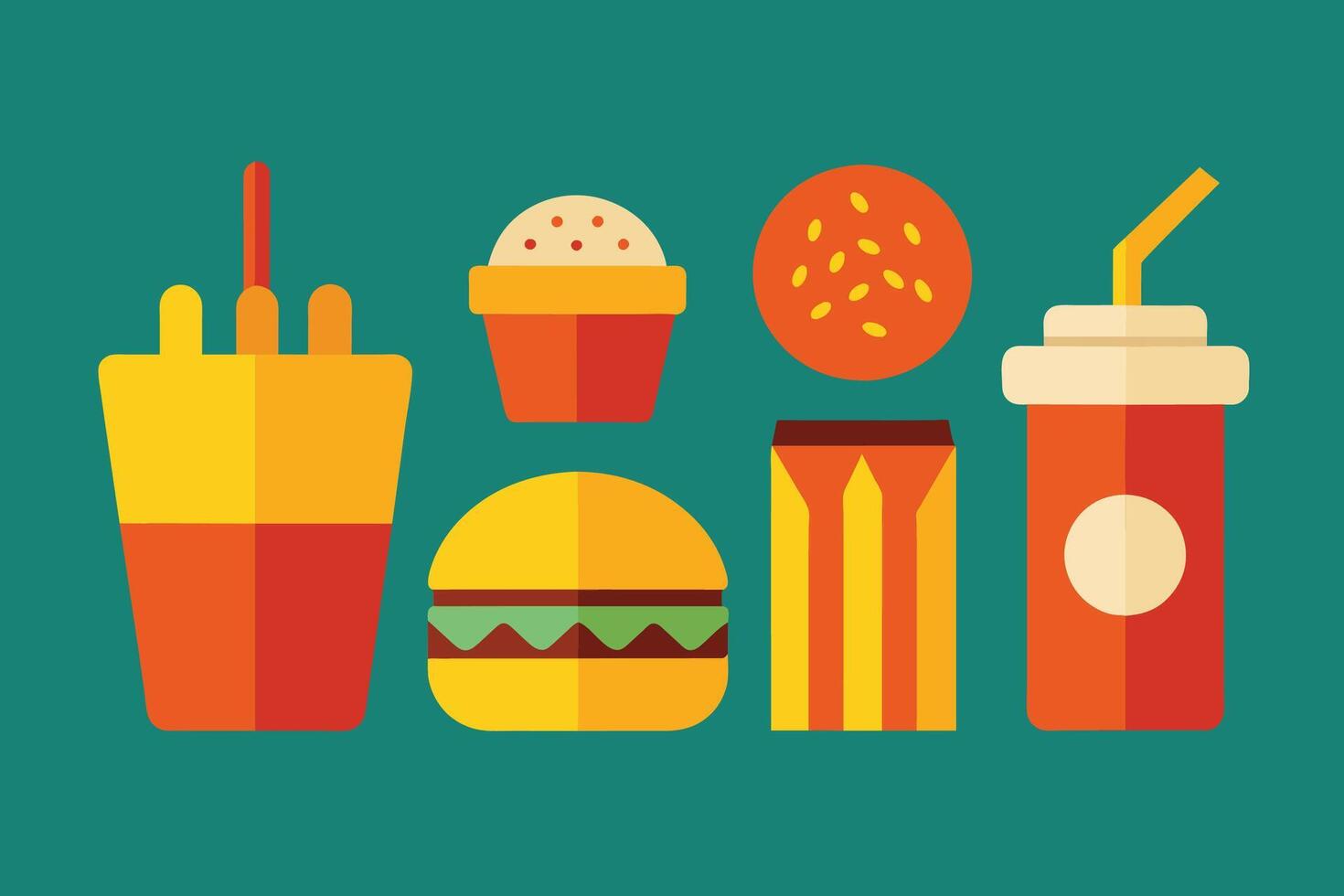 Fast food Icon Design Set vector