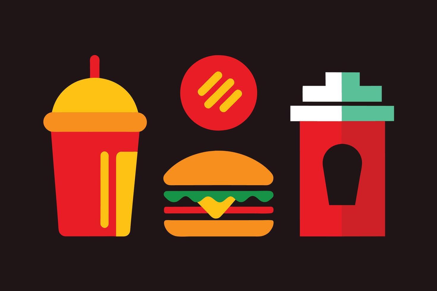 rápido comida icono diseño conjunto vector