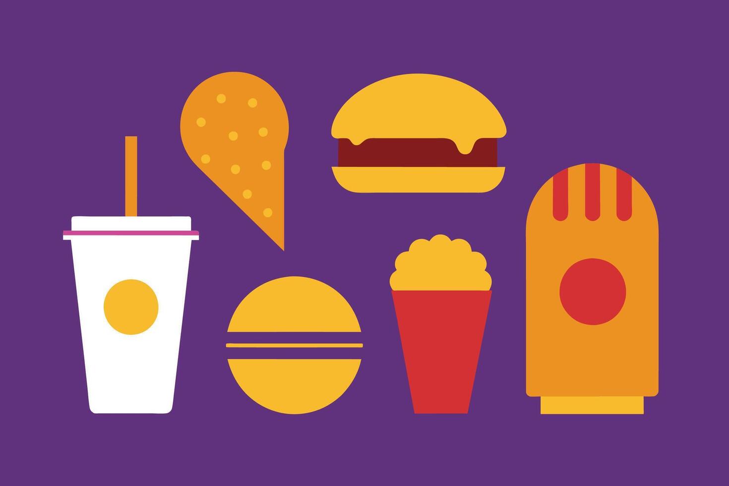 Fast food Icon Design Set vector