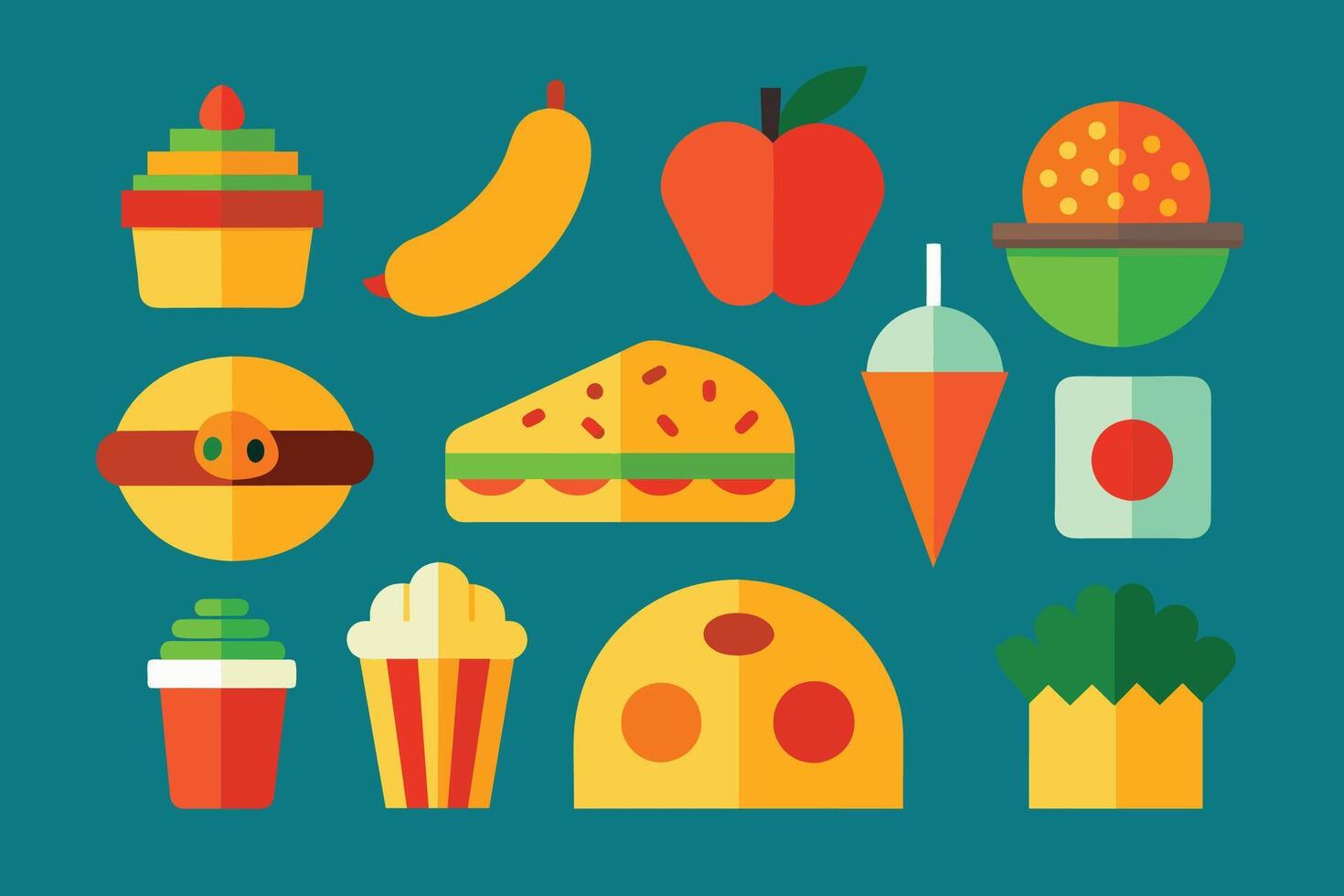 Many kinds of food Design Set vector