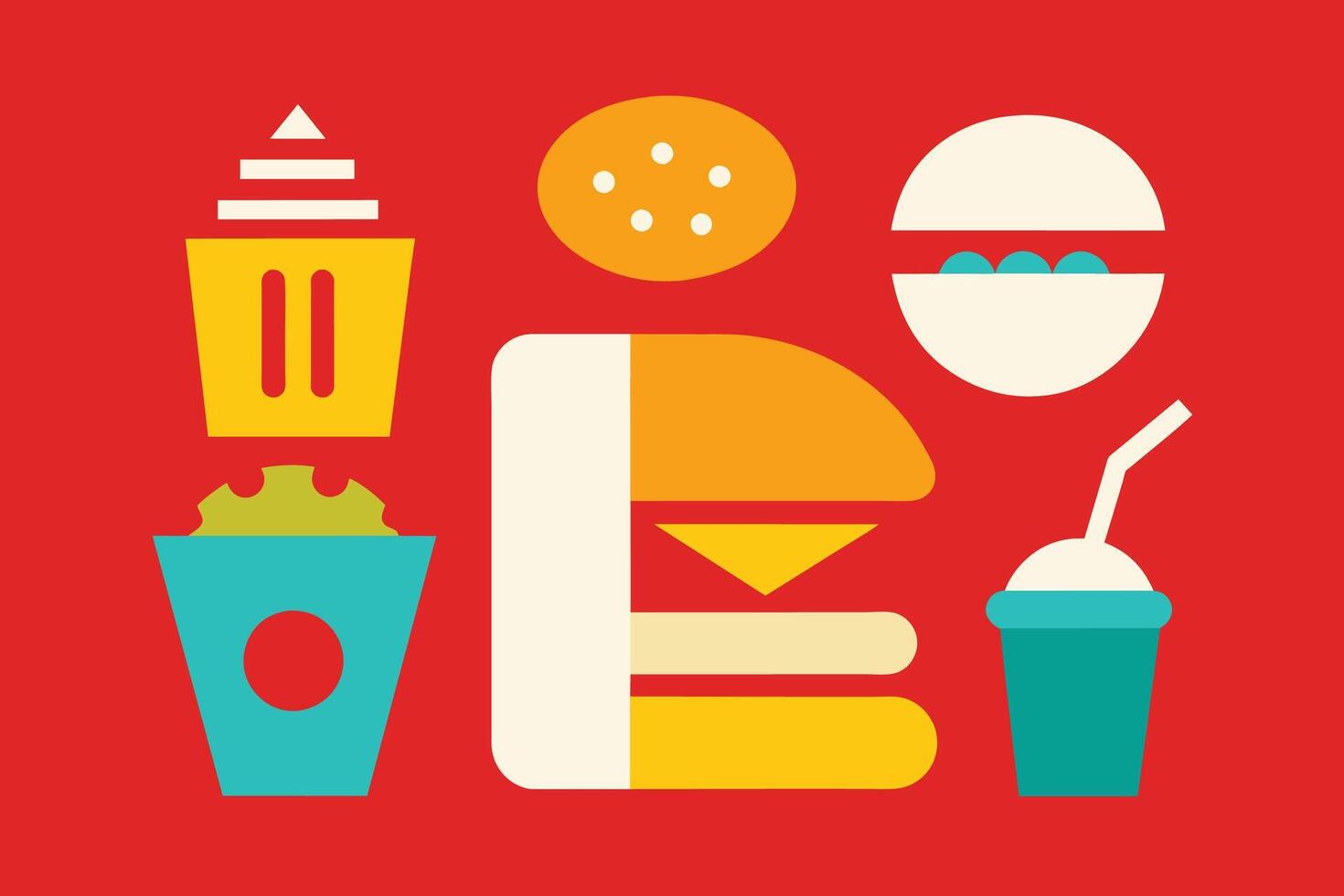 Fast food Icon Design Set vector