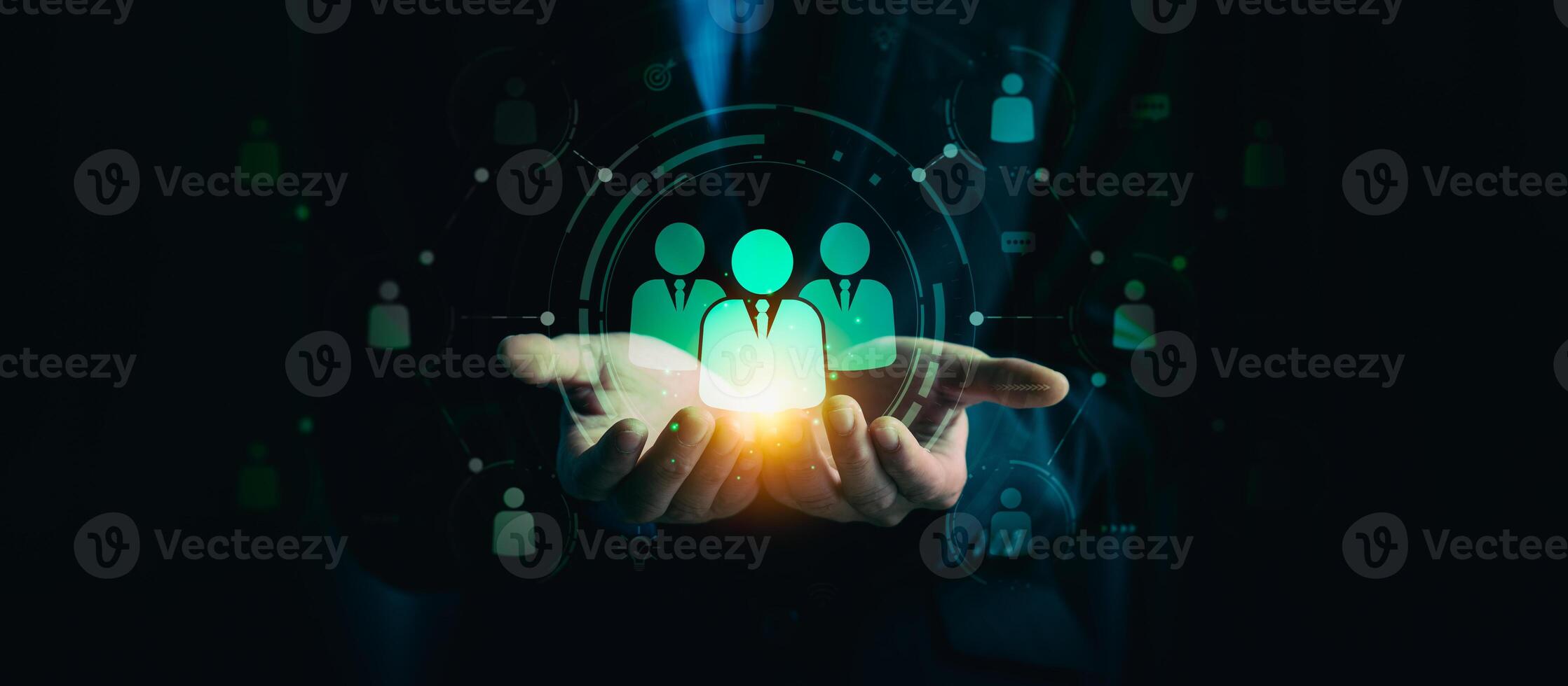 HR management concept, is the administration of human resources within an organization, focusing on recruitment, training, conflict resolution, and fostering a productive organizational culture. photo