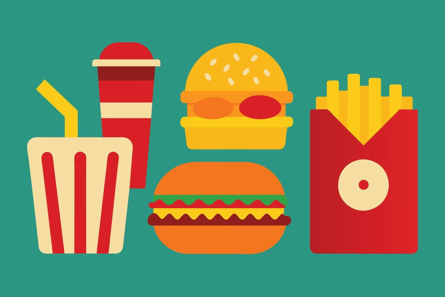 Fast food Icon Design Set vector