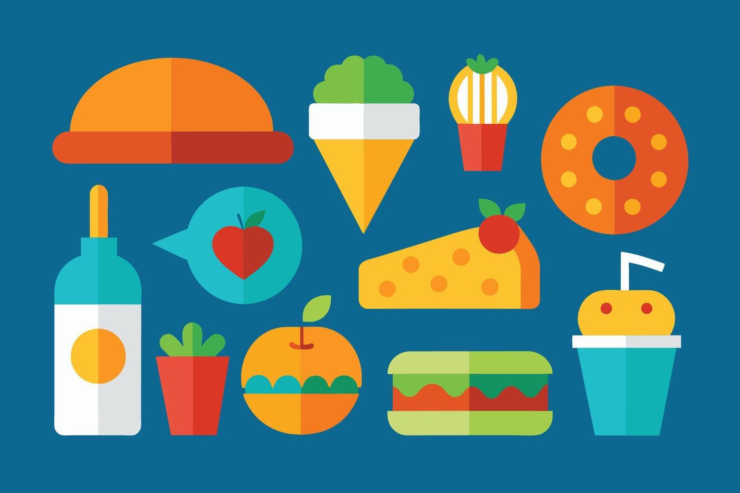 Many kinds of food Design Set vector