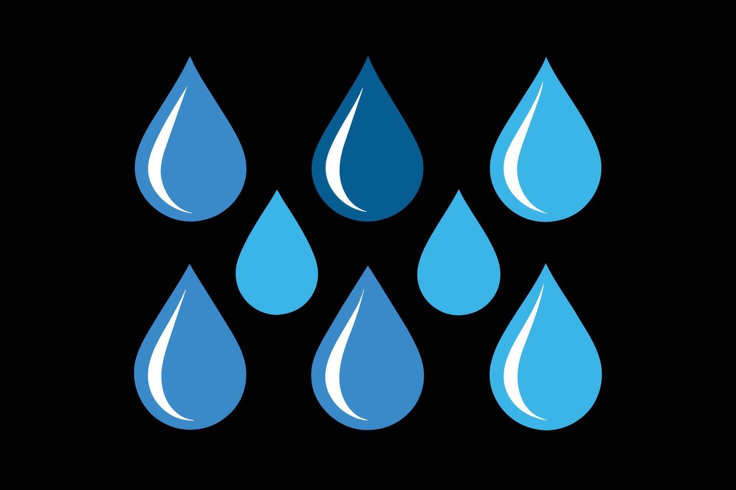 Set of Splash water vector set icon. Fresh droplet isolated black set icon. Vector illustration splash water on white background