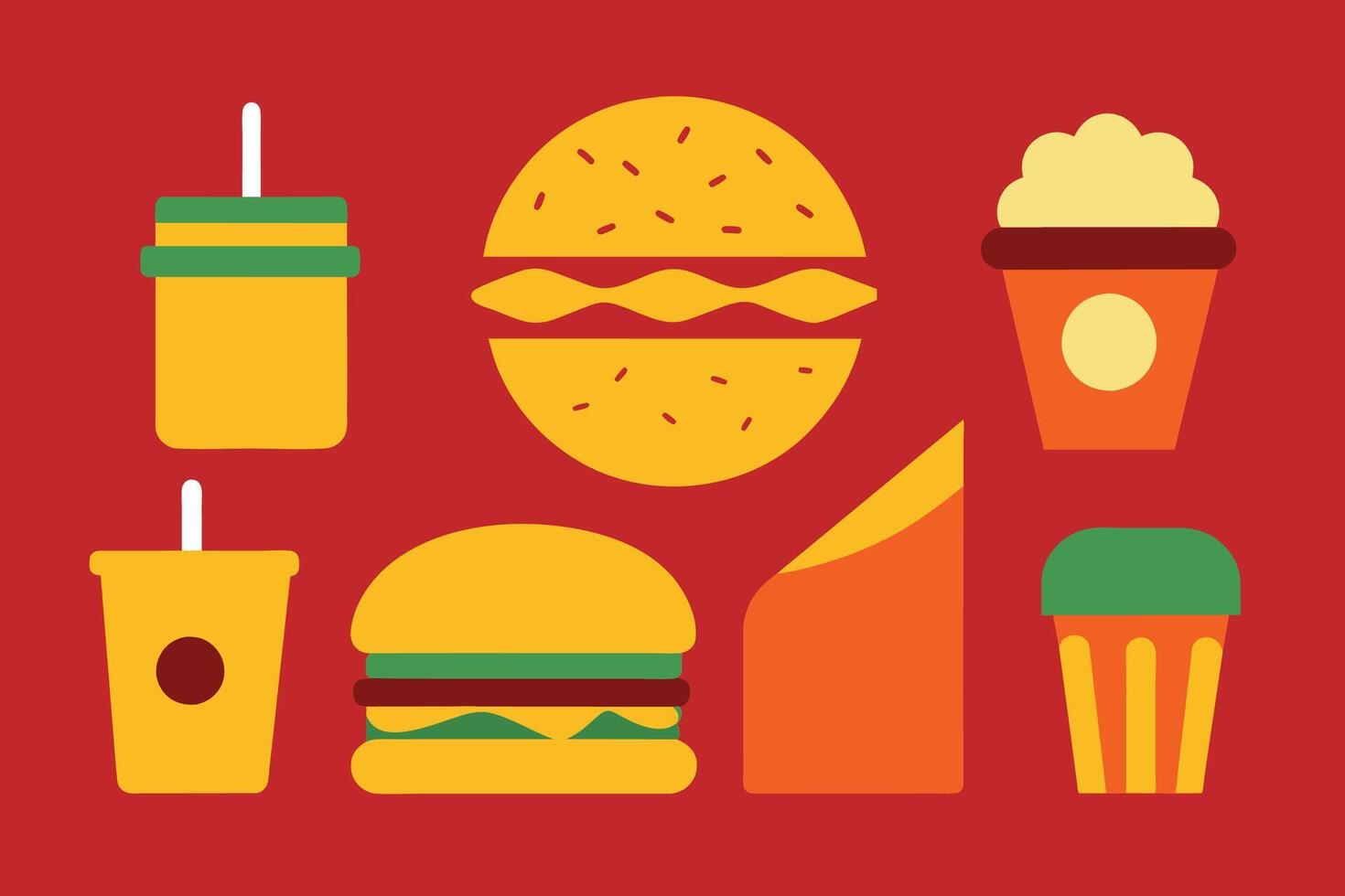 Fast food Icon Design Set vector