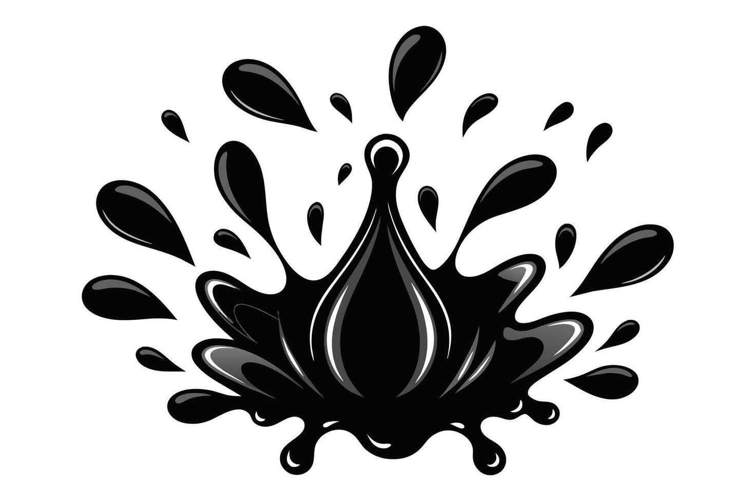 Set of black Splash water vector black set icon. Fresh droplet isolated black set icon. Vector illustration splash water on white background