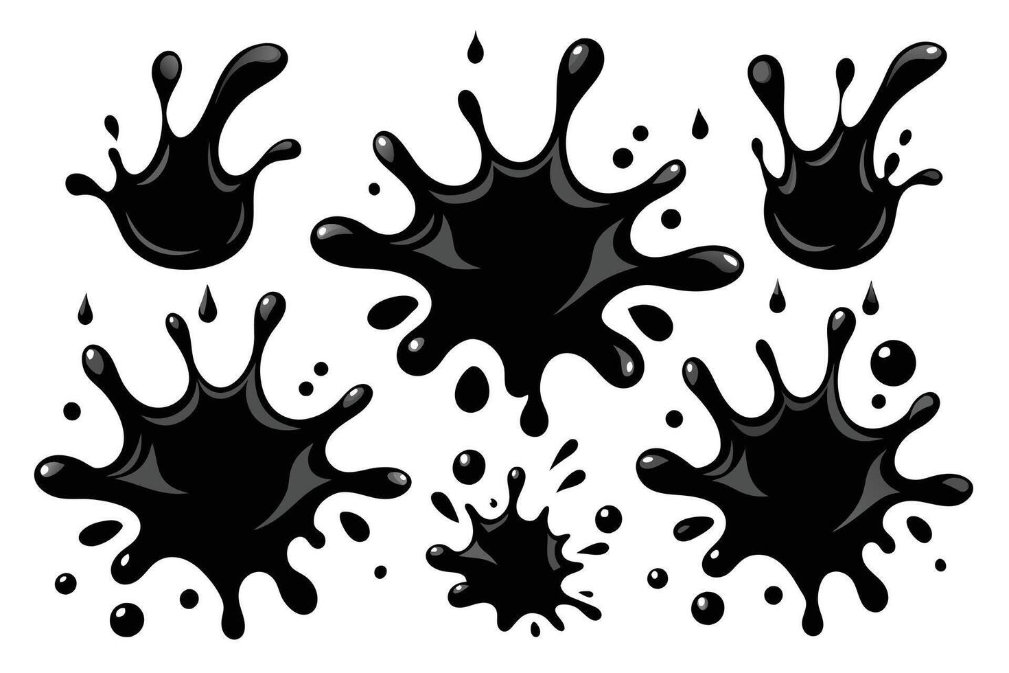 Set of black Splash water vector black set icon. Fresh droplet isolated black set icon. Vector illustration splash water on white background