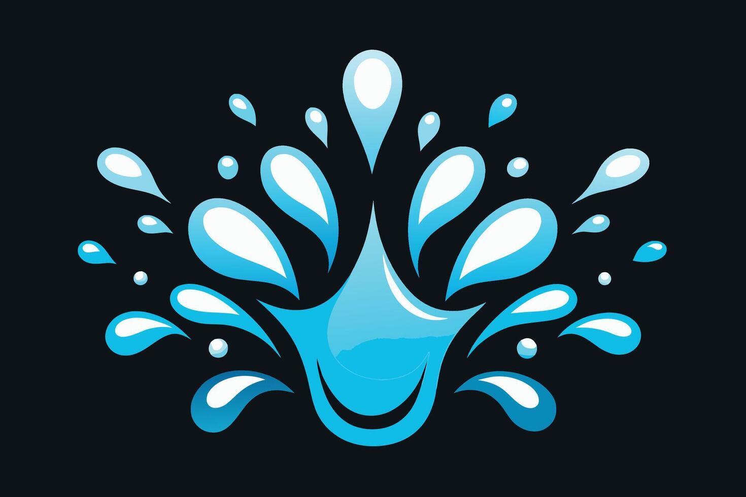 Set of Splash water vector set icon. Fresh droplet isolated black set icon. Vector illustration splash water on white background