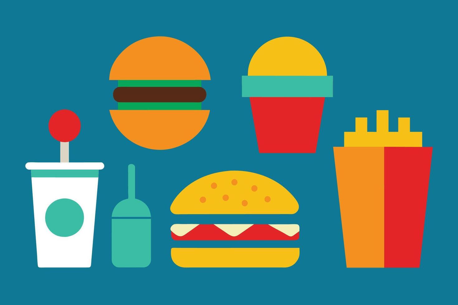 Fast food Icon Design Set vector