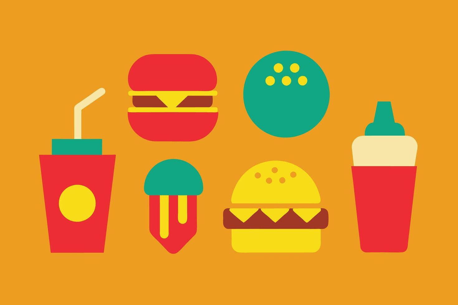 Fast food Icon Design Set vector