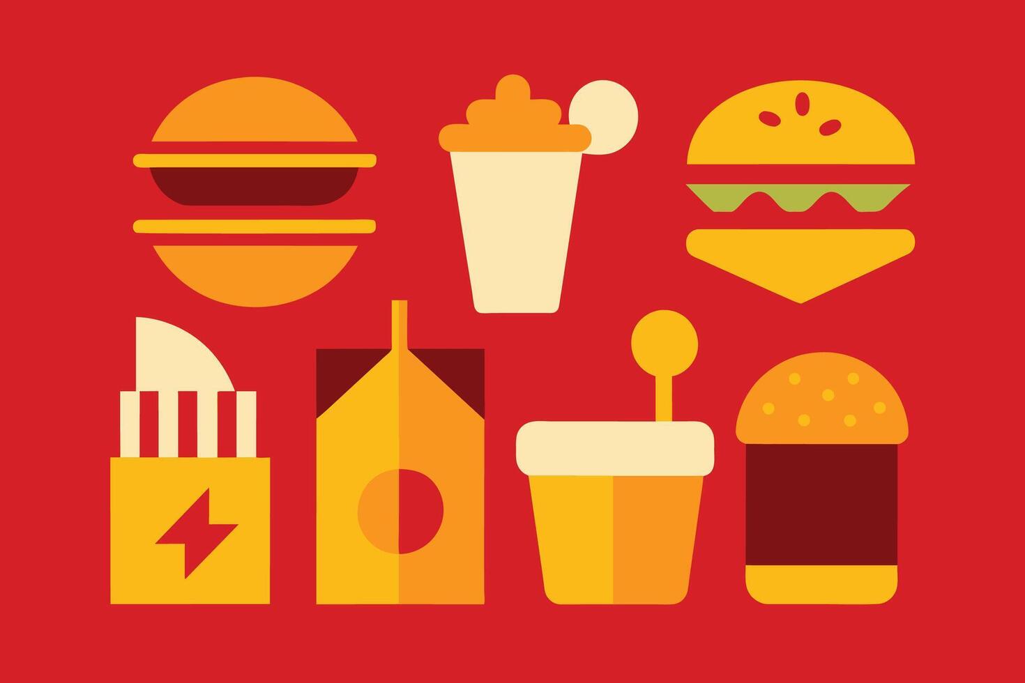 Fast food Icon Design Set vector