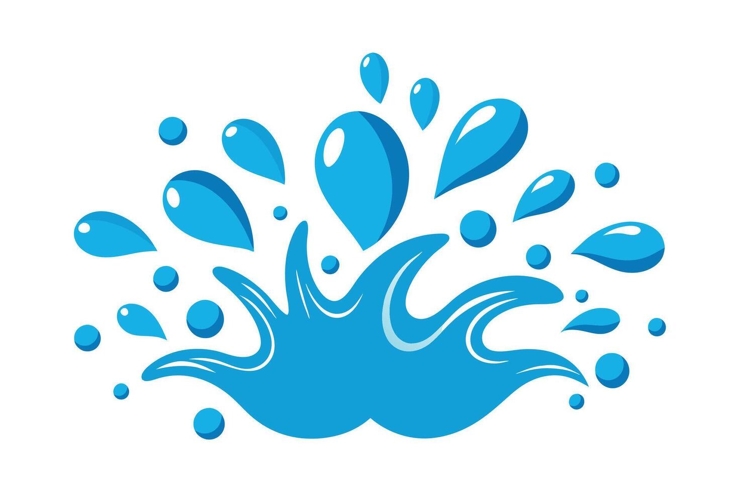 Set of Splash water vector set icon. Fresh droplet isolated black set icon. Vector illustration splash water on white background