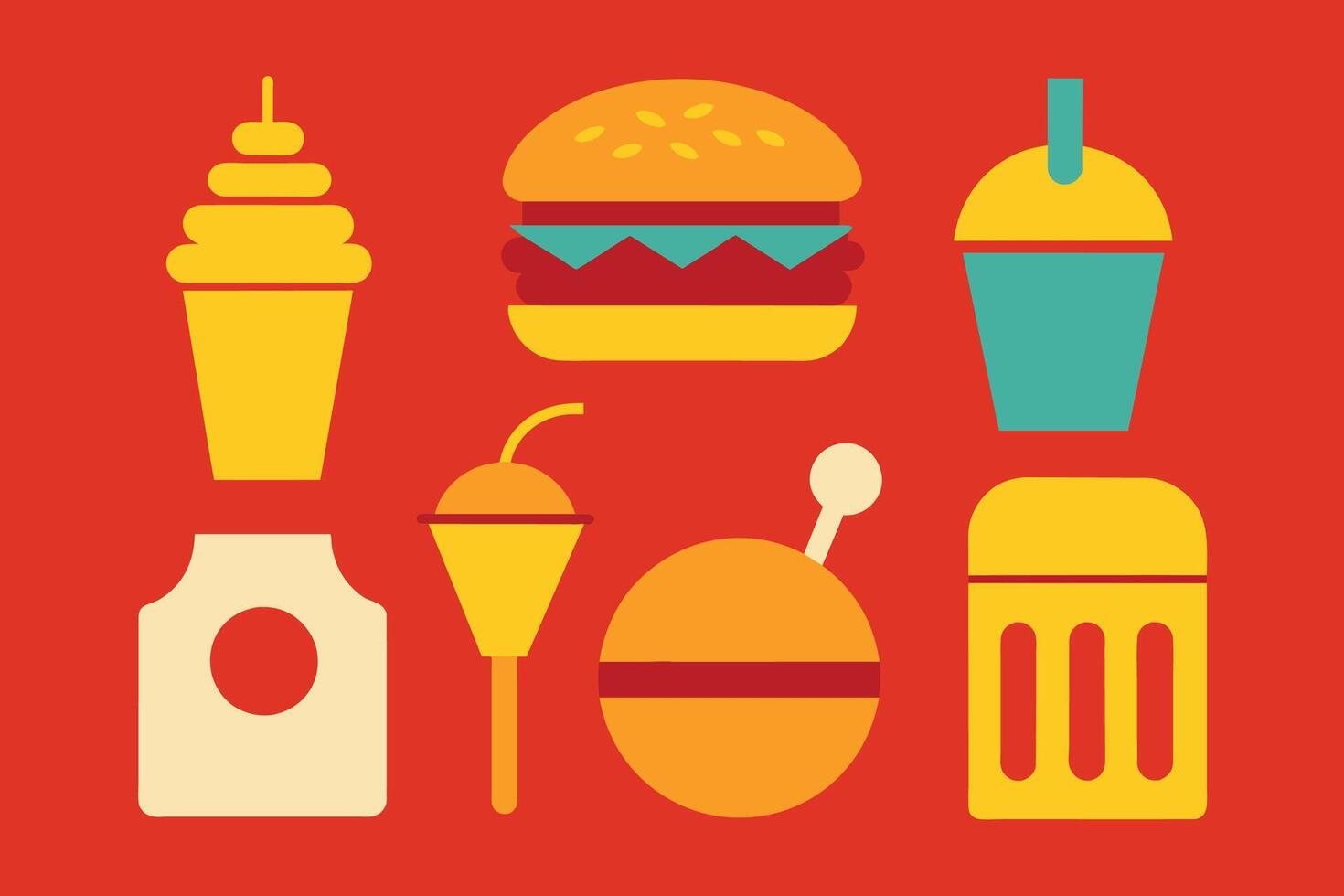 Fast food Icon Design Set vector