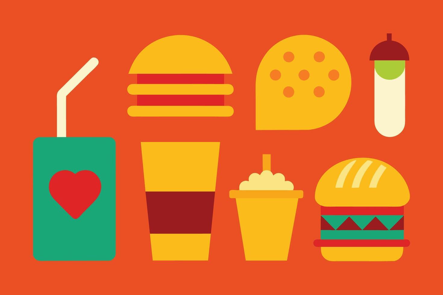 Fast food Icon Design Set vector