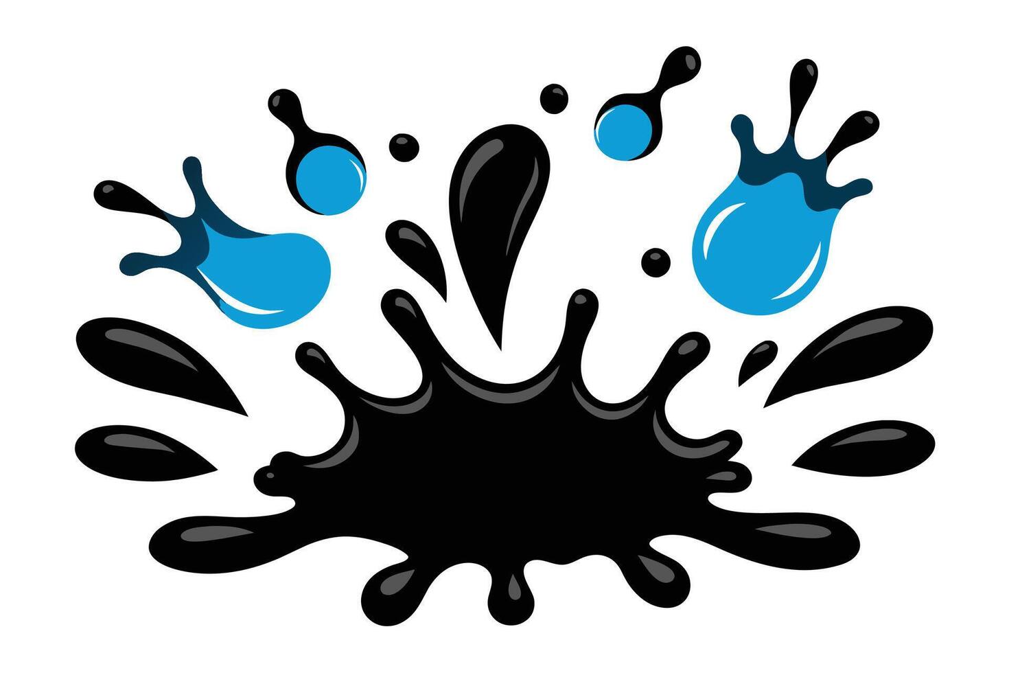 Set of Splash water vector set icon. Fresh droplet isolated black set icon. Vector illustration splash water on white background