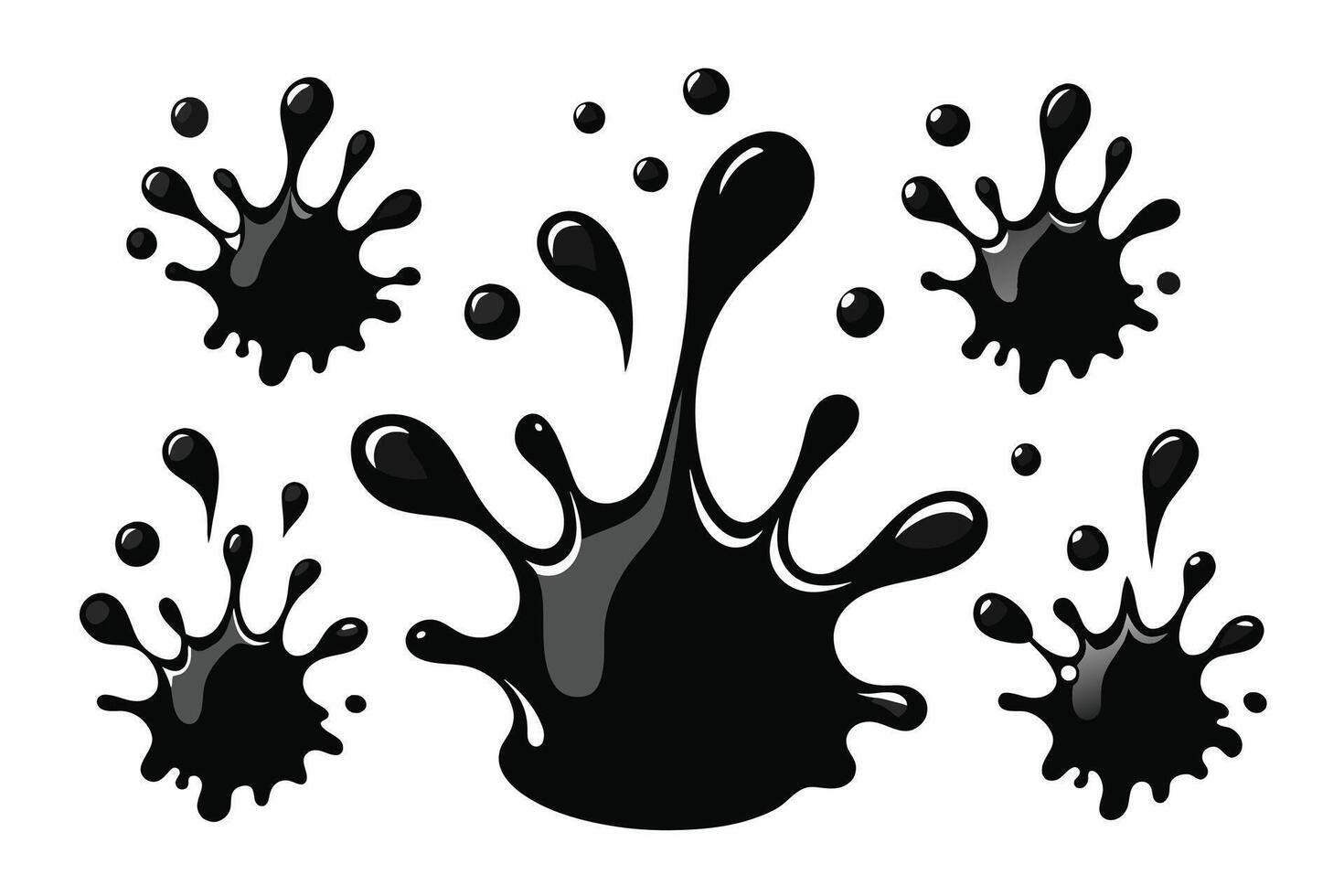 Set of black Splash water vector black set icon. Fresh droplet isolated black set icon. Vector illustration splash water on white background