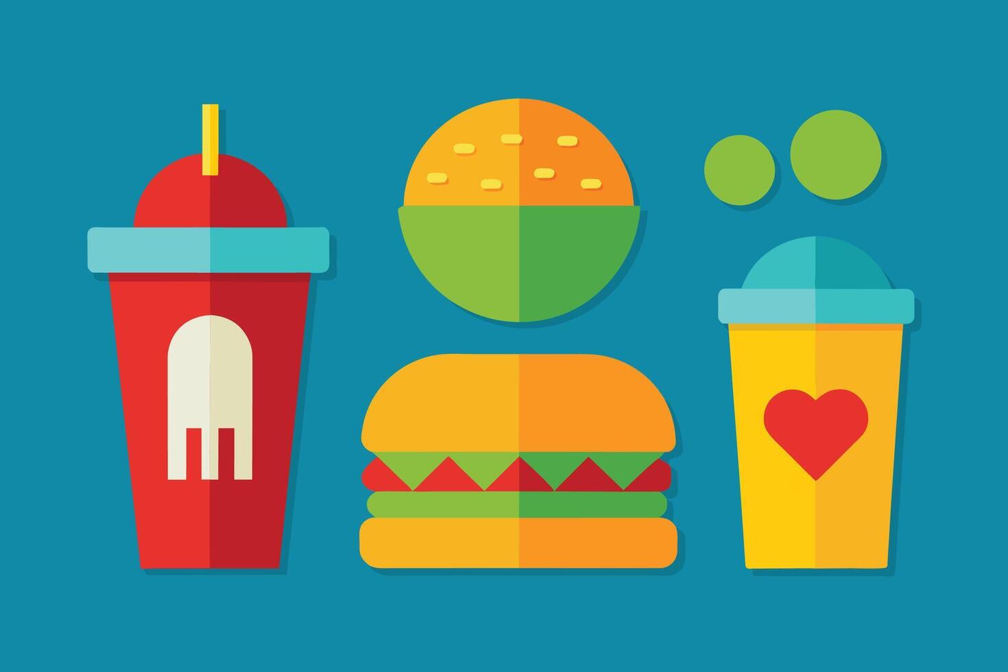 Fast food Icon Design Set vector