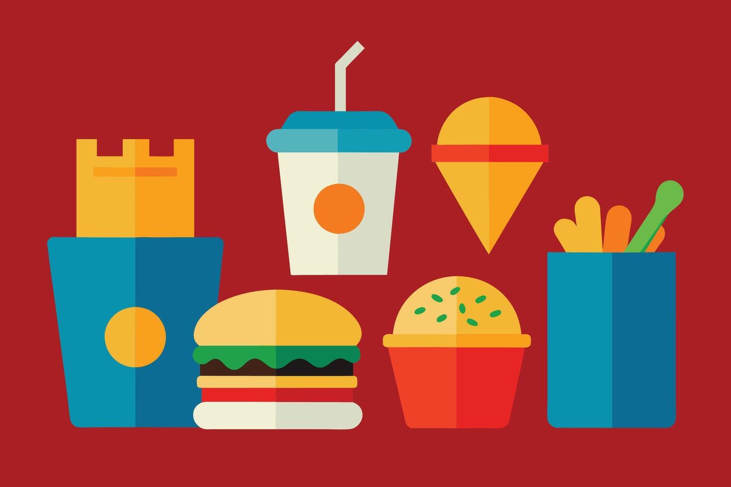 Fast food Icon Design Set vector