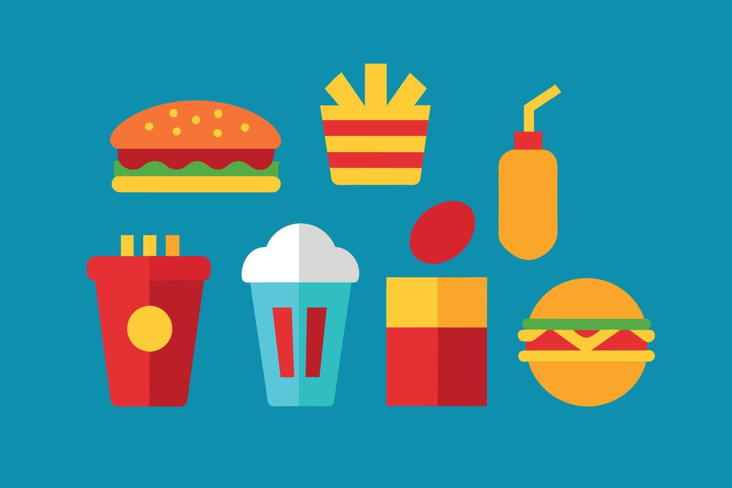 Fast food Icon Design Set vector