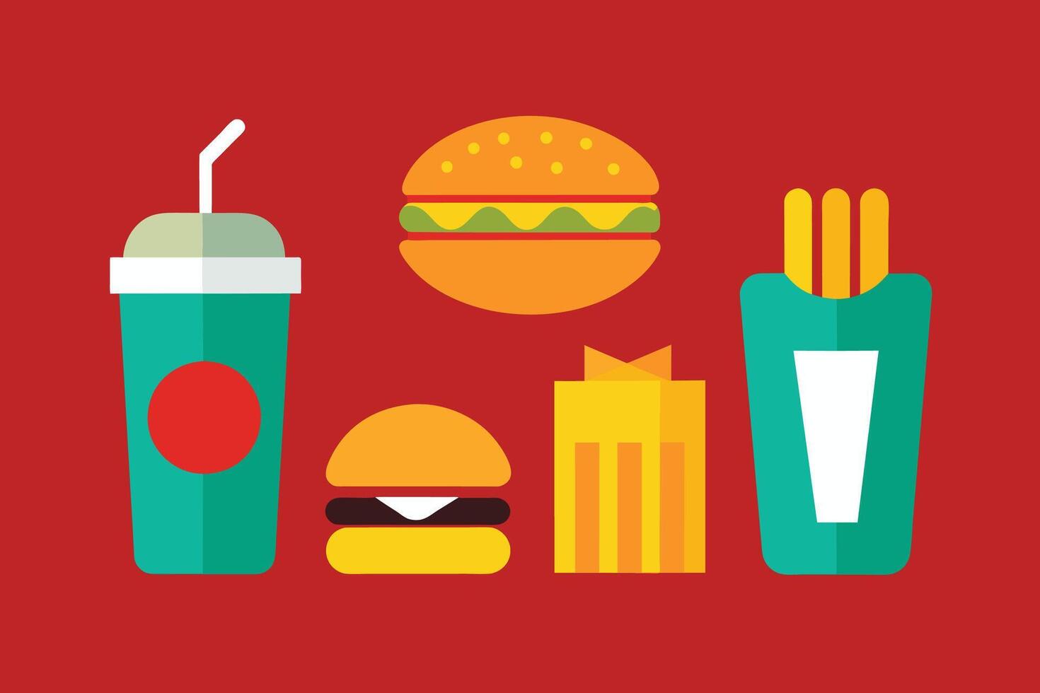 Fast food Icon Design Set vector