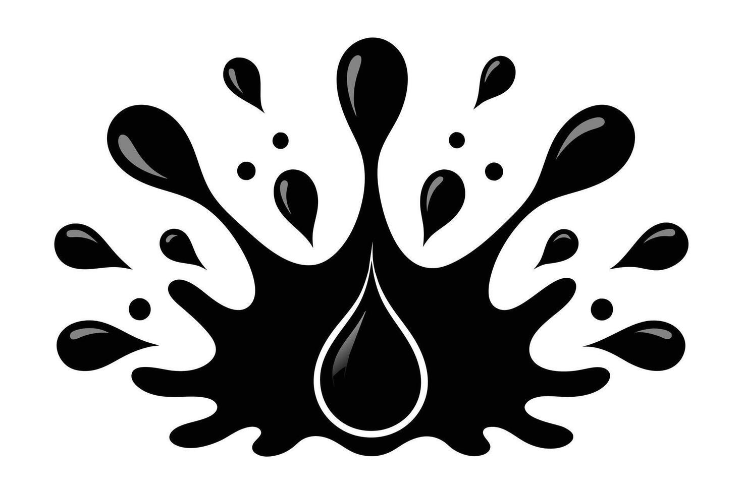 Set of Splash water vector set icon. Fresh droplet isolated black set icon. Vector illustration splash water on white background