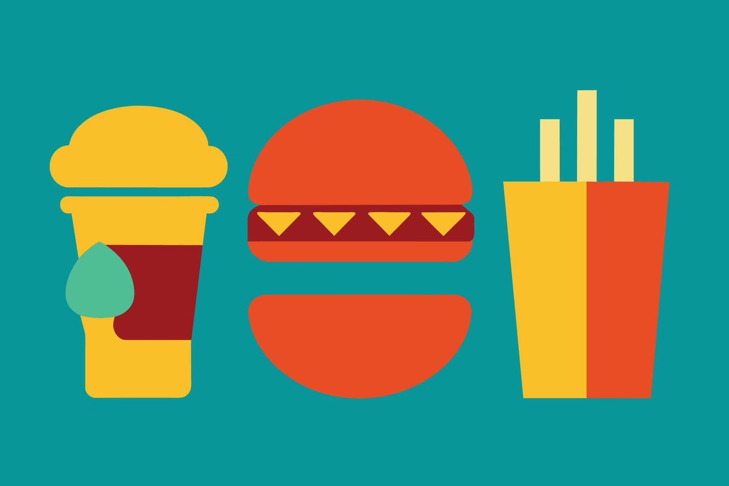 Fast food Icon Design Set vector