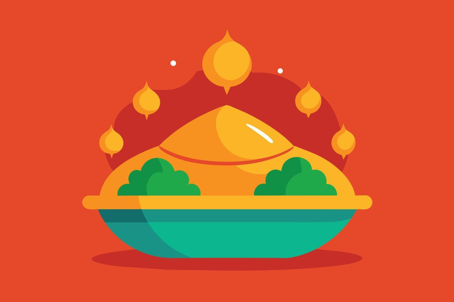Iftar Ramadhan Menu Food On Traditional Tajine Vector Illustration