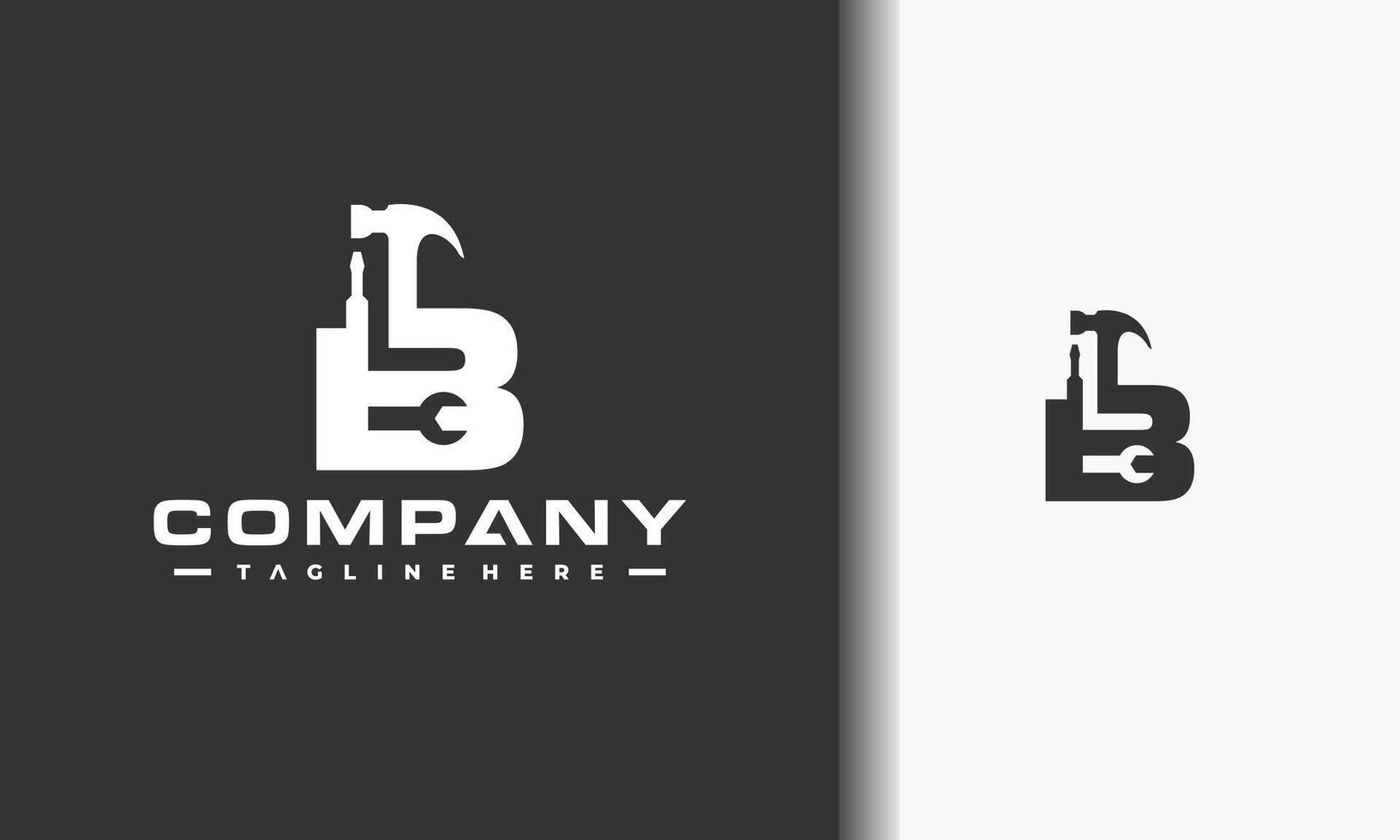 letter B workshop equipment logo vector