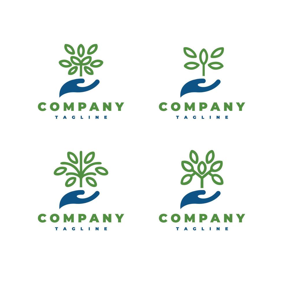 hand nature logo vector