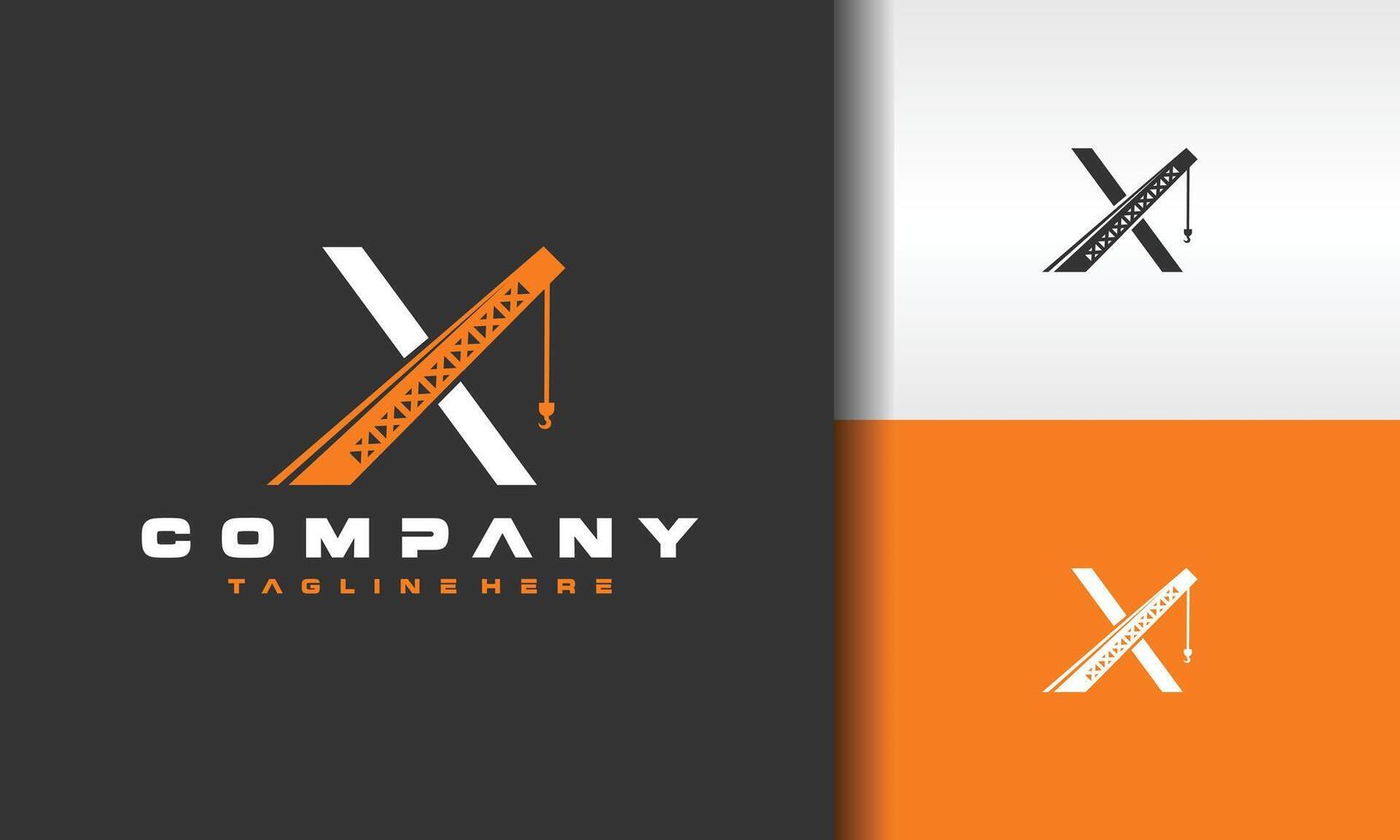 letter X crane logo vector